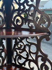 Antique Victorian Rosewood corner cabinet cupboard whatnot 1860 carved pierced