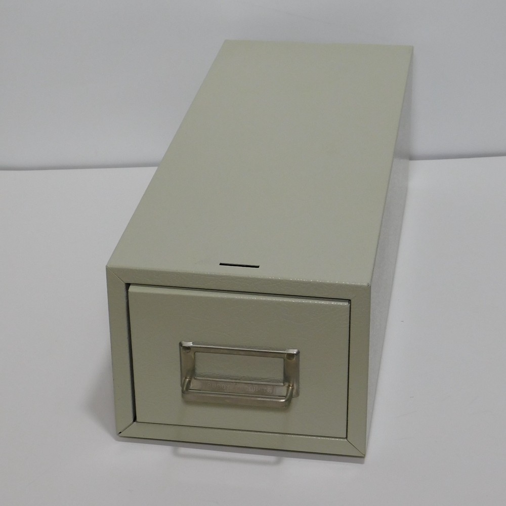 Vintage Industrial Office Single Drawer Library 3×5 Index Card File Cabinet