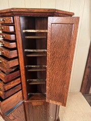 Antique Oak Clark Model “A” Octagon Revolving Dental Cabinet