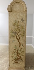 54933: Chinoiserie 2 Door Bonnet Top China Display Cabinet