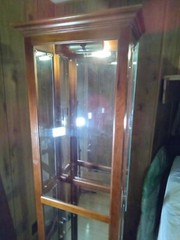 Wood and Glass Display Curio Cabinet Tower with Light – 24 x 12 x 76
