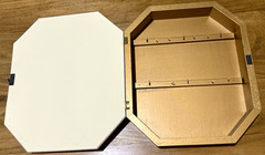 Vintage Italian Gold Mirror Jewelry Box Octagon Wall Cabinet Hidden Key Holder