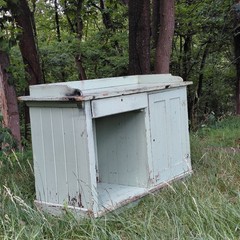 Antique Primitive Dry Sink Cabinet Farmhouse Cupboard Workbench 47.75″ Wide