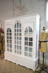 Painted Cottage Shabby Chic French Bookcase / China Hand Made Display Cabinet