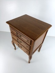 Louis XVI style Bedside End Table Cabinet Nightstand Wood Chest of Drawers 3 dra