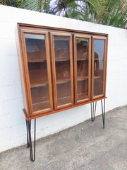 Mid Century Modern Display China Cabinet with Hairpin Legs 6240