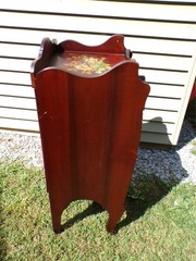 Vintage French Vernis Martin Style Hand Painted Music Cabinet Record Stand