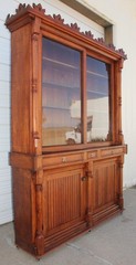 HUGE Primitive Pine Tobacco Liquor 2 PC Massive Cabinet 102″ H Backbar Companion