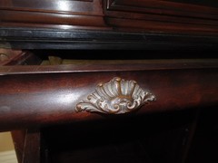 Antique Hutch Cabinet Cupboard Arched Bookcase Deco Jacobean Biedermeier Curved
