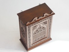Art Nouveau Dutch Wooden Cabinet Antique Chip Carved Chest Folk Art Apothecary