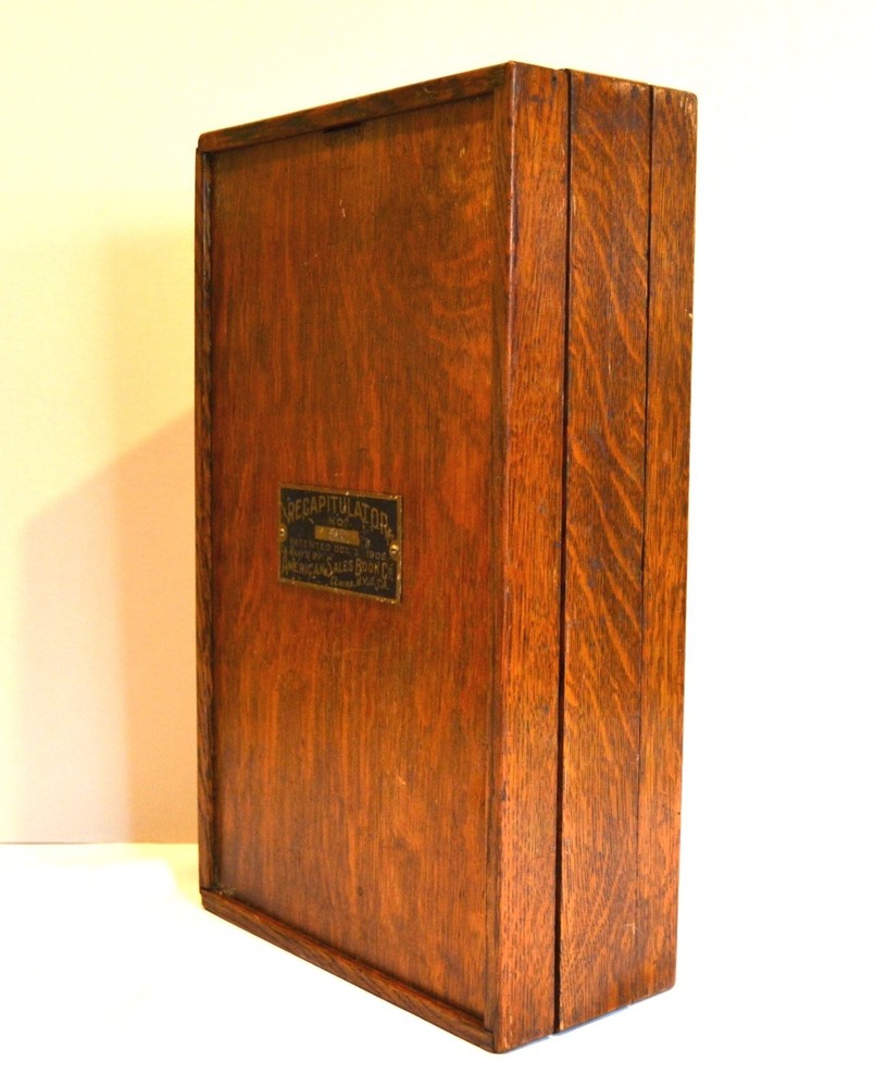 Antique Oak Receipts Cased Cabinet – Recapitulator – Dated 1905 – Country Store
