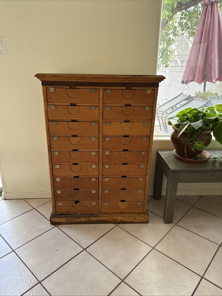 Ambergs vintage cabinet letter file 19th century
