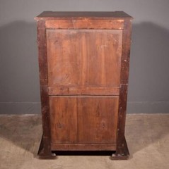 French Antique Solid Oak Wood Cabinet with Highly Carved Virgin Mary Door