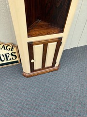 67870 Tall Rustic Corner Cabinet with Dual Tone Finish and Shelves