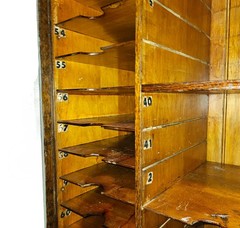 Orig. Paint, 19th c. Scandinavian Raised Panel Office Cabinet Signed/Dated