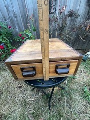 Globe Wernicke Antique Library Card Catalog File Cabinet 2 Drawer