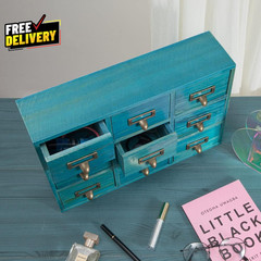 9 Drawers Library Card Catalog Cabinet with Labels Apothecary Cabinet Tabletop..