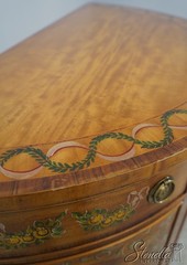 F70335: WELLINGTON HALL Satinwood Adams Painted Demi Lune Cabinet