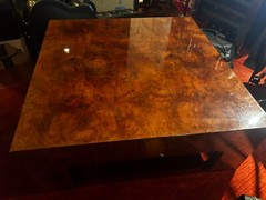 Vintage Mid Century Modern Burled Walnut Cocktail Coffee Table
