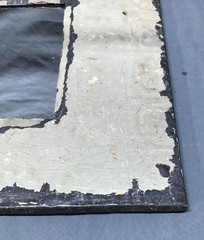 VTG Shabby 11″ Sq. Photo 4×6 Tin Ceiling Mirror Picture Frame Old 1706-25B