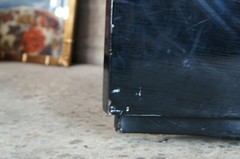 Modern Black Marble Corner TV Console Cabinet Bookshelf Boomerang Display 44″