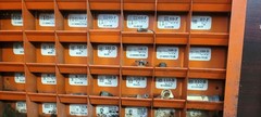 Antique Imperial Brass Fitting Organizer Retail Case