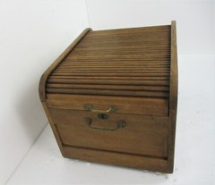 Mid Century Modern Filing Cabinet Tambour Sliding Door Wheels Extremely Rare WOW