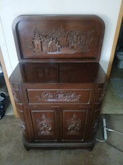 George Zee Asian Chinoiserie Bar Cabinet ANTIQUE