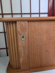 Vintage HTF Mid Century Eppco Enterprises Teak Tambour Door Wall Mount Cabinet