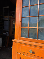 antique corner cupboard cabinet 2pc Farmhouse Country Clean 1800 refinished