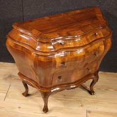 Small Venetian commode in wood furniture inlaid dresser 3 drawers 20th century