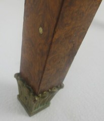 Cabinet Side table Night stand Queen Anne Style Wood Marble Inlay Butterflies