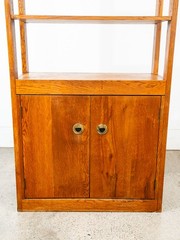 Mid Century Modern Room Divider Wall Unit Oak Freestanding Modular Shelving Mcm