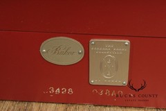 Baker Furniture Pair Of Barbara Barry Silver Leaf Diamond Front Cabinets