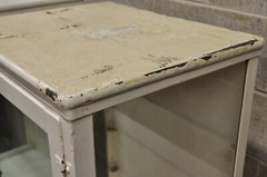 Antique Art Deco Cabriole Leg Steel Metal Medical Dental Pharmacy Cabinet – Pair