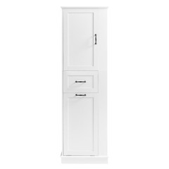 Modern Tall Storage Cabinet TiltOut Compartment Adjustable Shelves 80LB Capacity