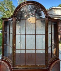 Satinwood Chiffonie adams revival antique hand painted china hutch cabinet hutch