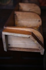 Vintage wood cubby apothecary parts Seed bin storage organizer box Antique