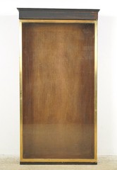 Vintage European Glass Front Wood Vitrine Cabinet