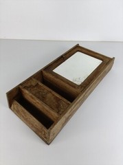 Medicine Apothecary cabinet wall hanging wood beveled glass mirror, antique