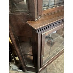 Vintage Built-In Corner Cabinet with Glass Doors – 91H x 47” Wide