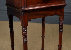 Antique English Victorian Small Pair Mahogany Bedsides Locker Tables Nightstands
