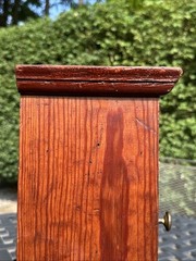 PRIMITIVE ANTIQUE WOODEN CABINET CUPBOARD 2 SHELF NORTHERN CARVED PANEL DOOR