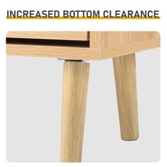 Rattan-front shoe cabinet with 2 drawers and 4 flip-down compartments