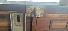 Antique 20 Drawer Lovely mitered Hardwood Wood Cabinet – USA -b