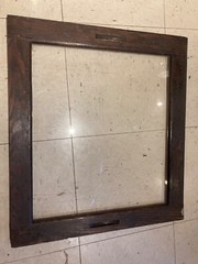 ANTIQUE OAK MERCANTILE CABINET SLIDING GLASS DOORS PAIR