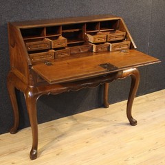 Antique bureau furniture Spanish writing desk in mahogany wood 19th century