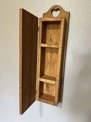 Vintage Wooden Wall Cabinet with Heart accent Cutout