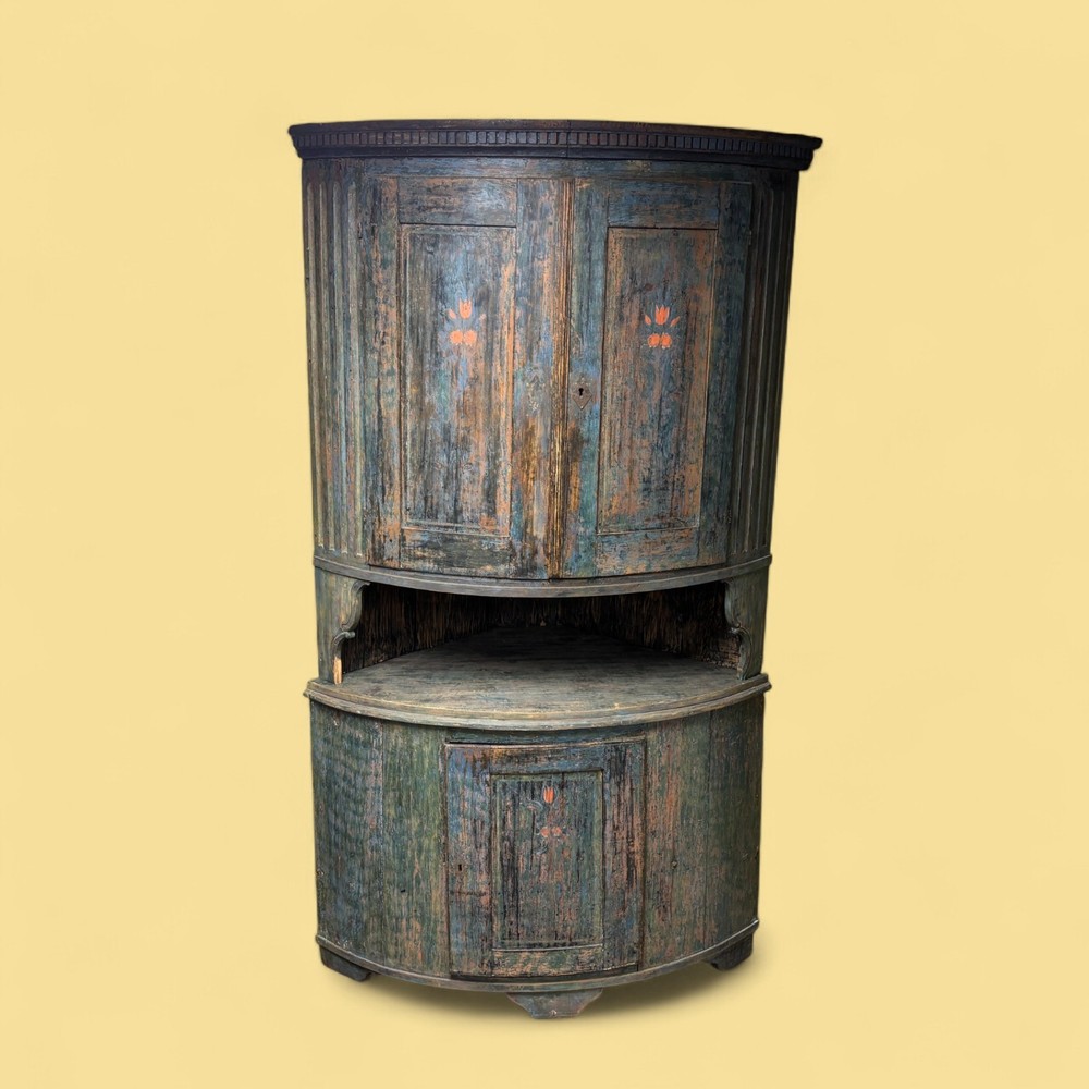 Large Corner Cabinet Arched Front Circa 1800’s