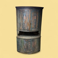 Large Corner Cabinet Arched Front Circa 1800’s